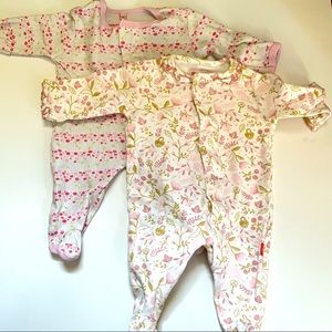 Magnetic me newborn footies pink white floral